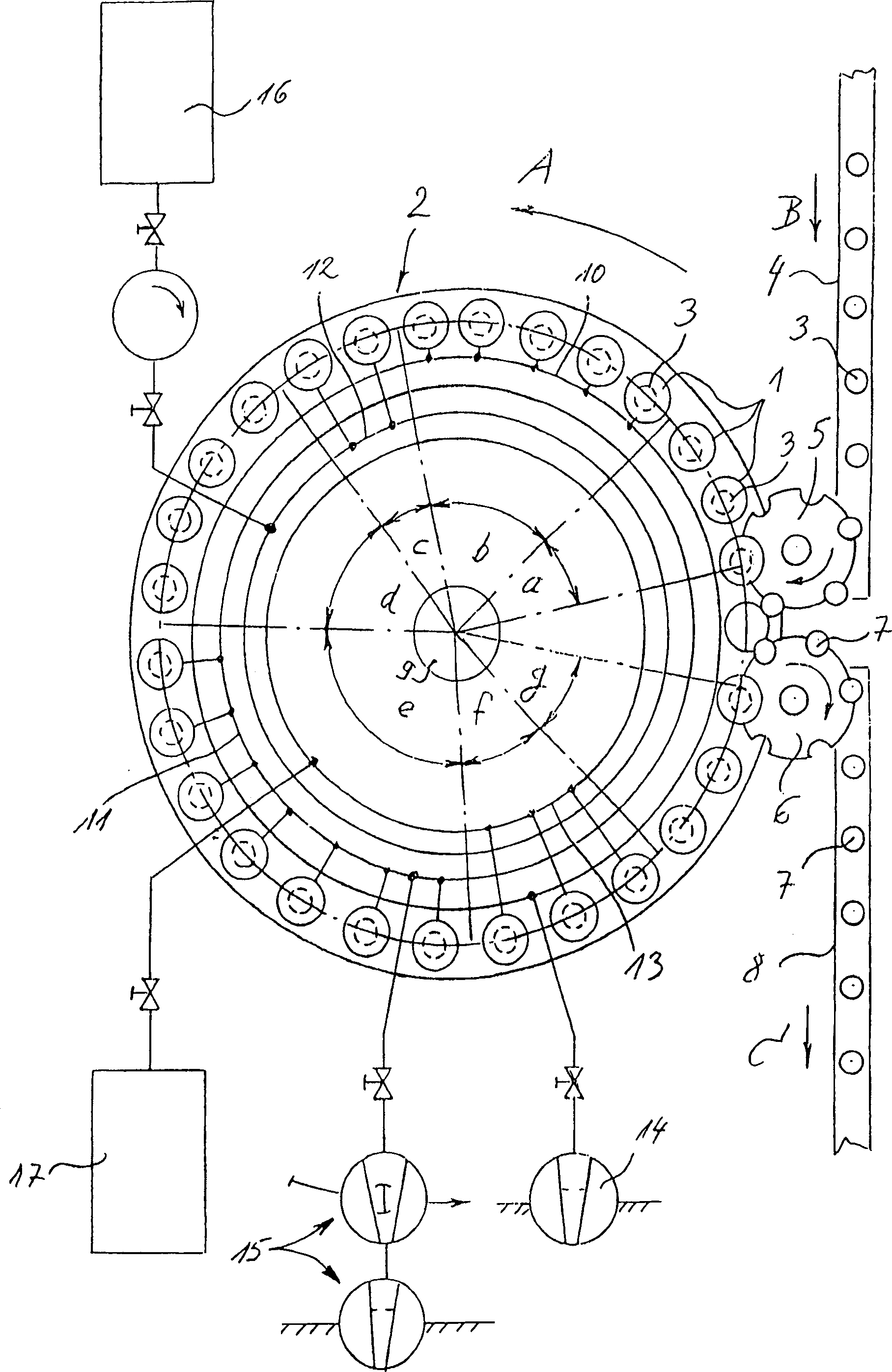 Device for sterilizing containers to be filled