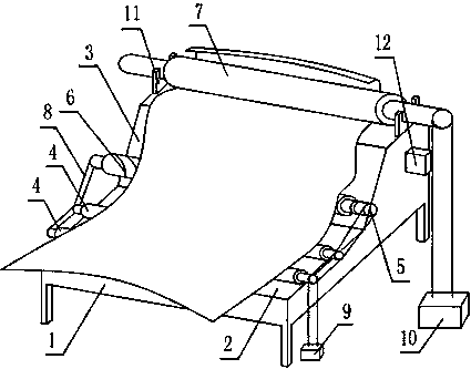 Cloth rolling machine facilitating rolled cloth length reading