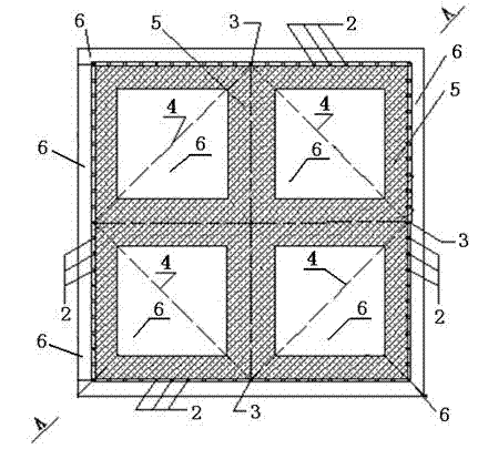 Super-large span peripheral simply-supported prestressed double-layer and three-layer combined torsional reticulated shell structure