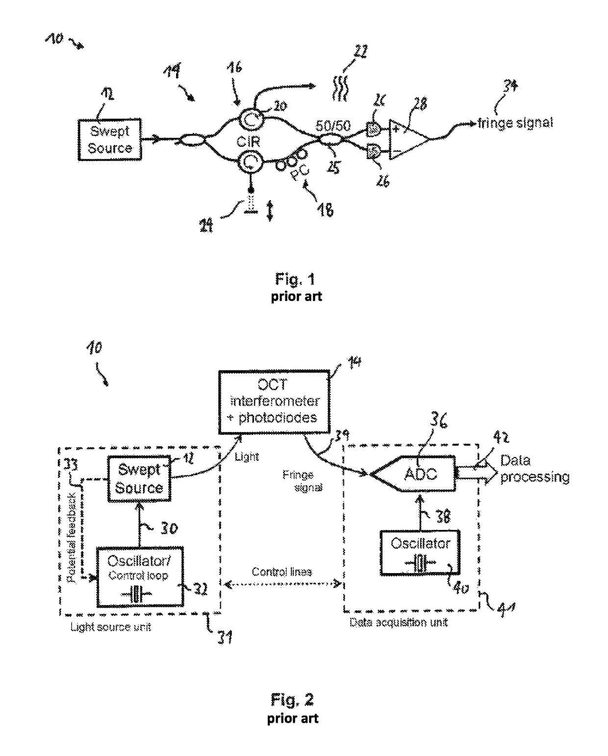 Swept source OCT system and method with phase-locked detection