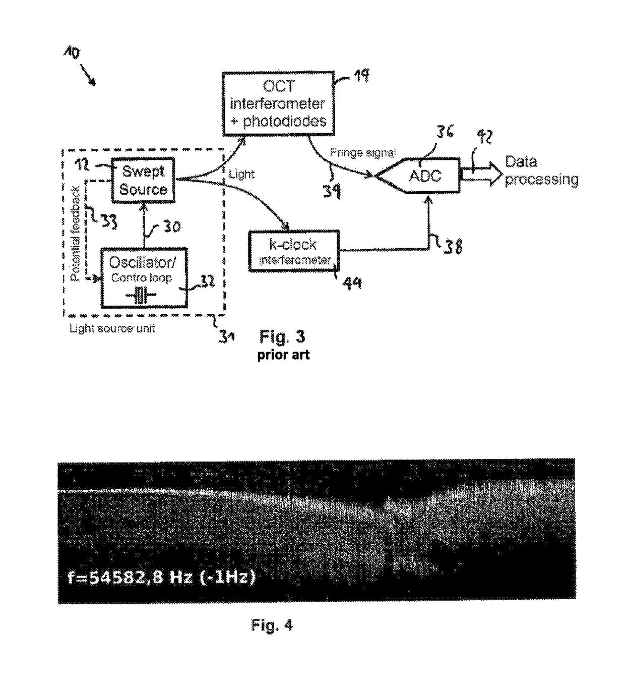 Swept source OCT system and method with phase-locked detection