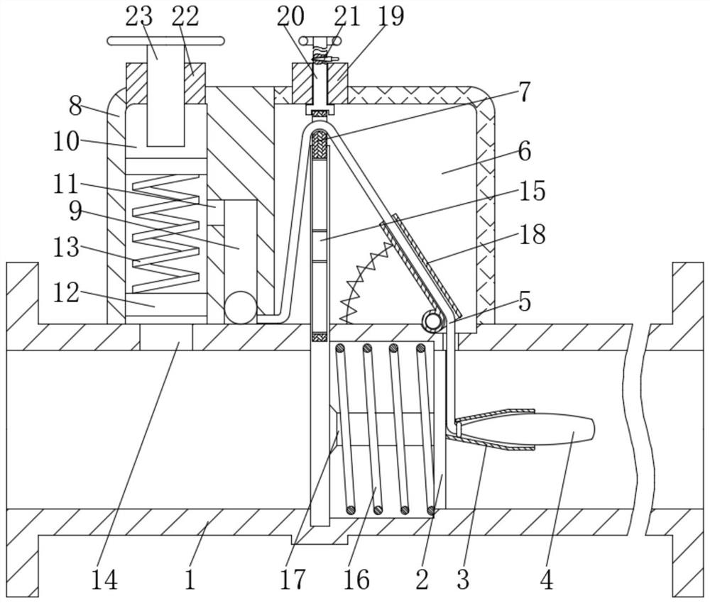 Emergency cut-off valve for water conveying pipeline