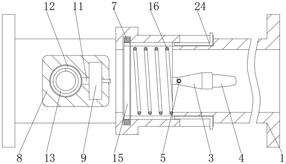 Emergency cut-off valve for water conveying pipeline