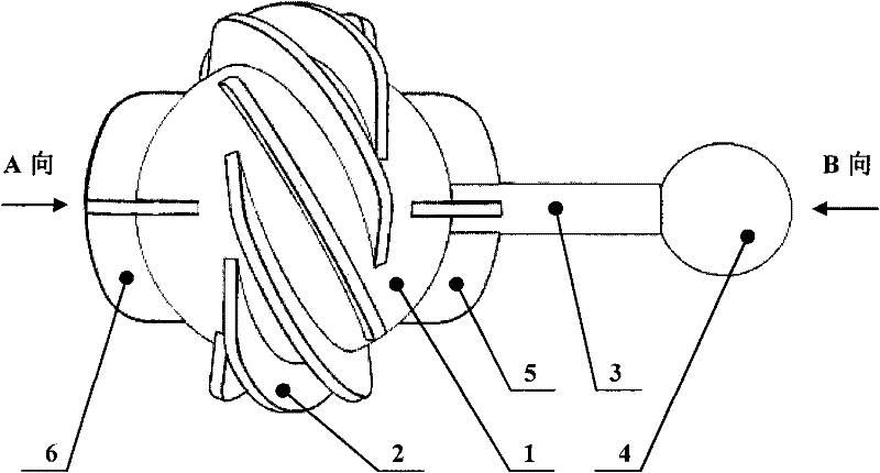 On-line cleaning and de-dusting element of heat exchange tube with directional tail wing