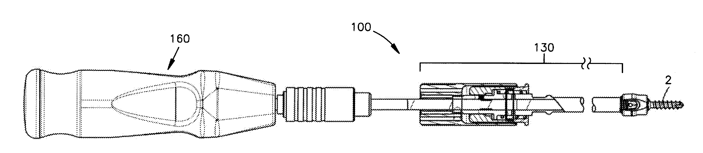 Push-off driver and method for inserting bone screws