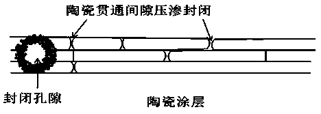 Sealed pore structure ceramic coating and preparation technology thereof