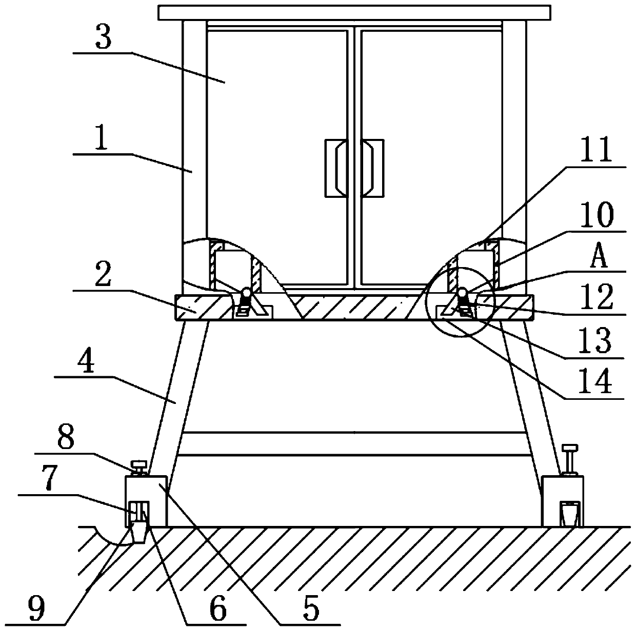 Floor secondary cabinet for electric power engineering