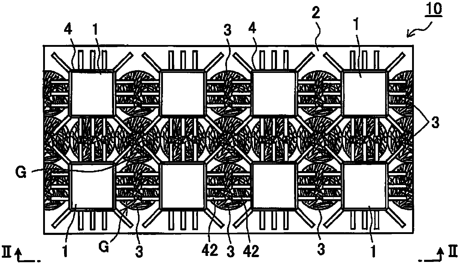 Greened parking lot, planting unit protection member, and greened parking lot constituent member unit