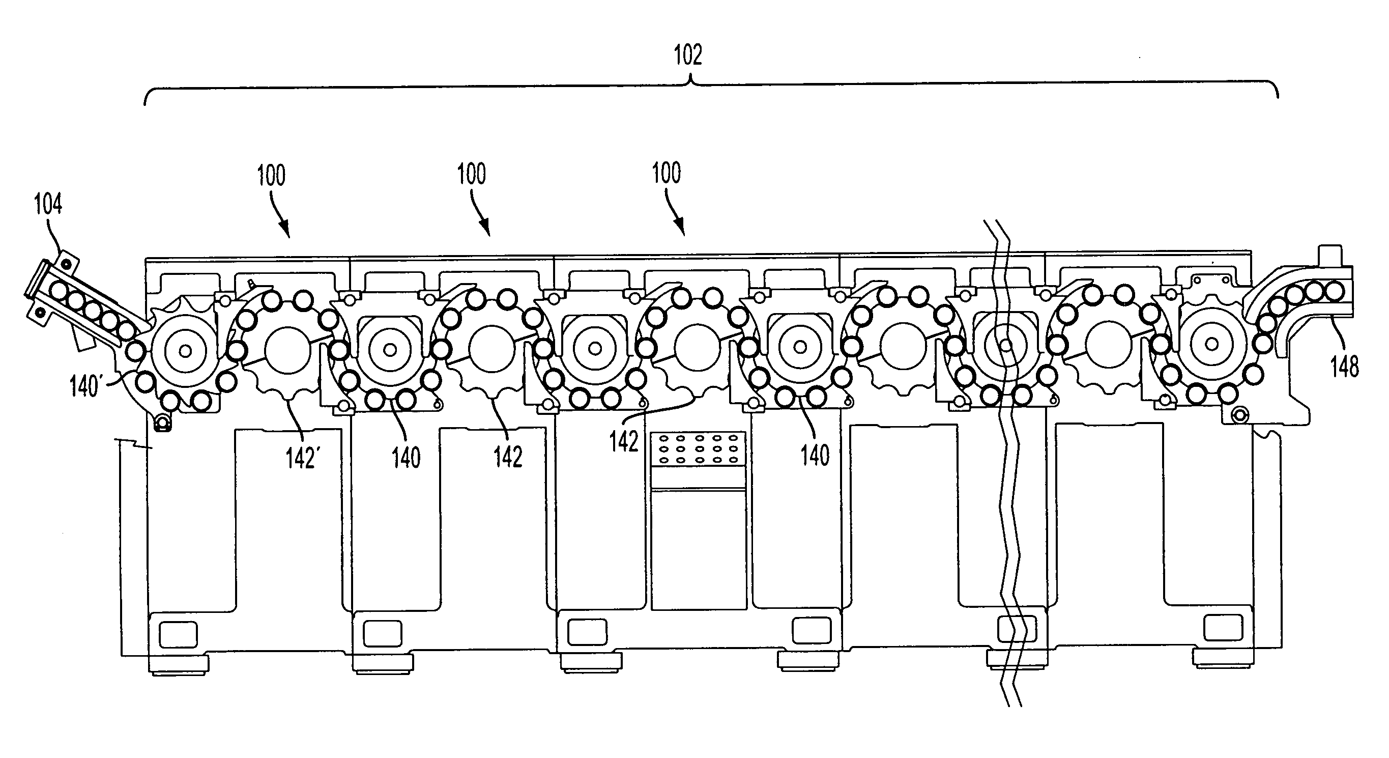 Quick change over apparatus for machine line