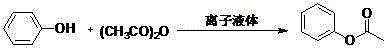 Method for preparing phenylacetate by using ionic liquid