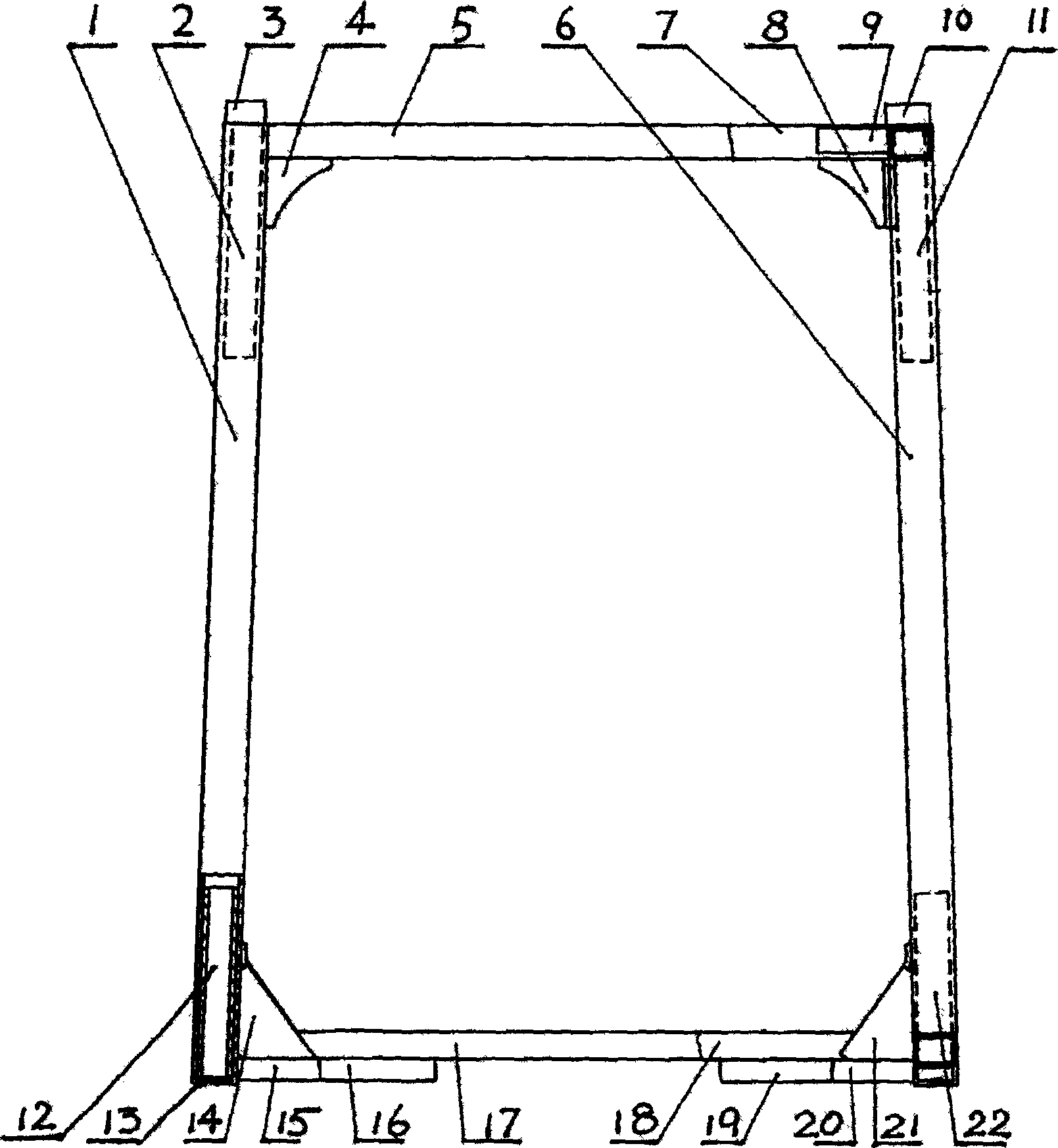 Machineshop truck driver's cab with reinforced turnover protection device