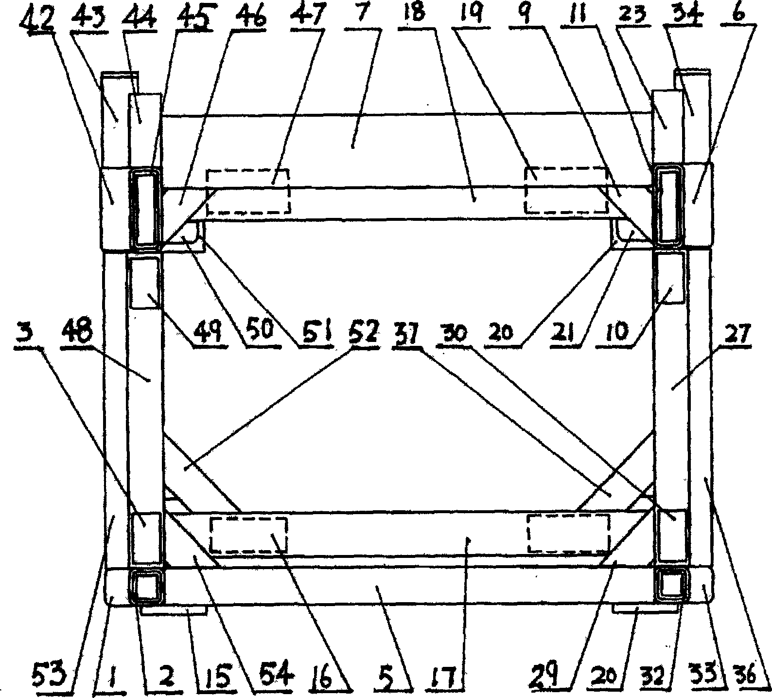 Machineshop truck driver's cab with reinforced turnover protection device