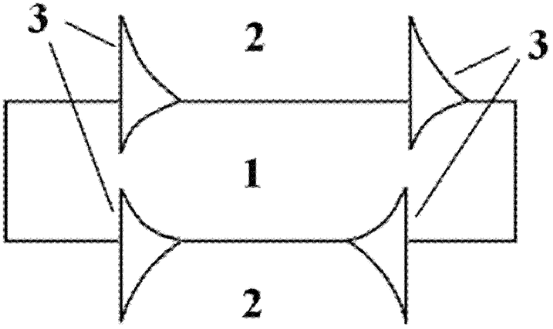 Short-range surface plasma waveguide and dielectric waveguide mixed coupling array type structure