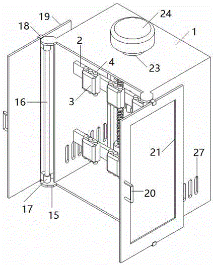 Power switch cabinet with directional fire extinguishing function