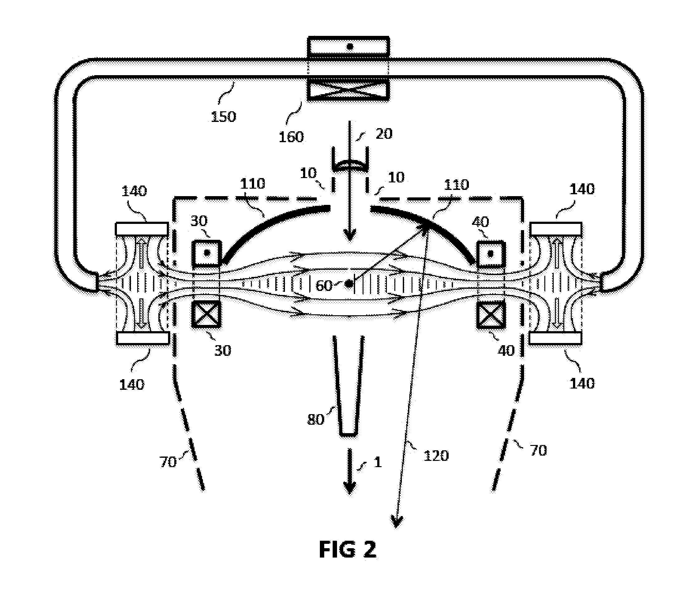 Extreme ultraviolet source with dual magnetic cusp particle catchers