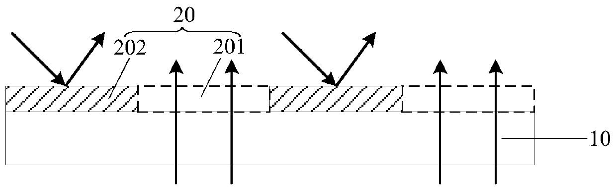 Light-emitting side substrate of mirror display device, preparation method thereof, and mirror display device