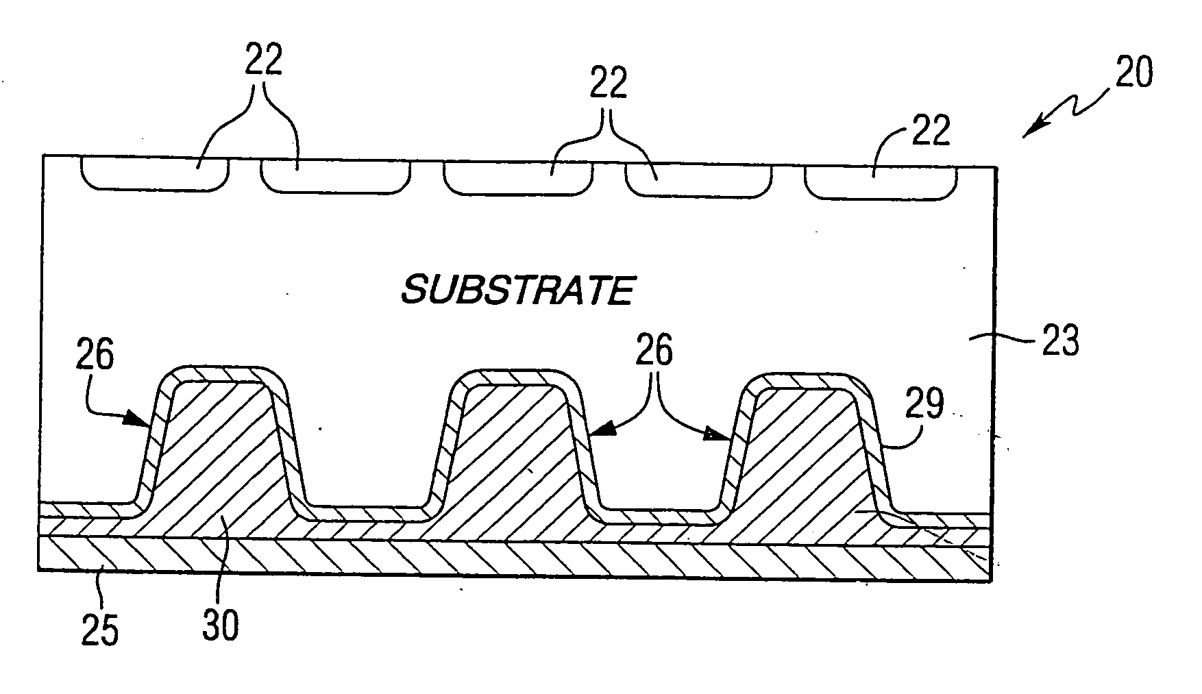 Semiconductor device having reduced effective substrate resistivity and associated methods