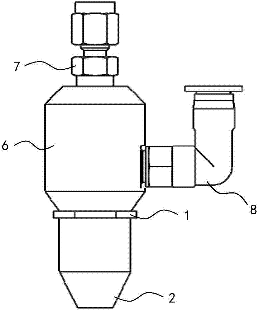 Carbon dioxide snowflake cleaning nozzle device