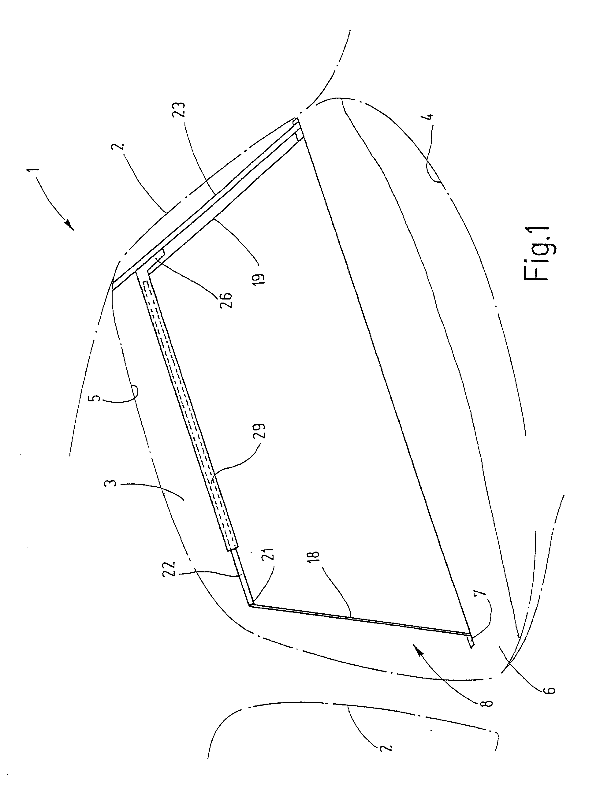 Rear window roll-up blind