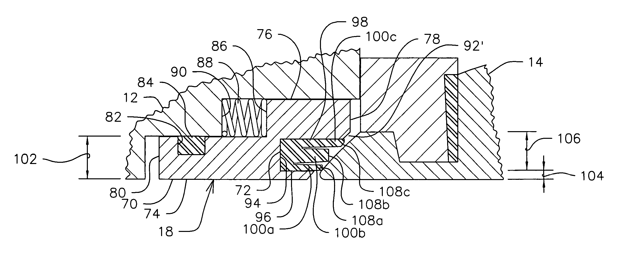 Valve with pressure adaptable seat