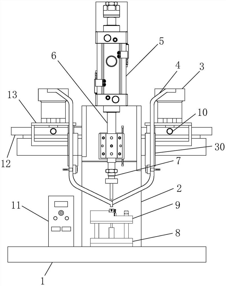 Automatic press riveting equipment and press riveting jig for notebook computer pivot device