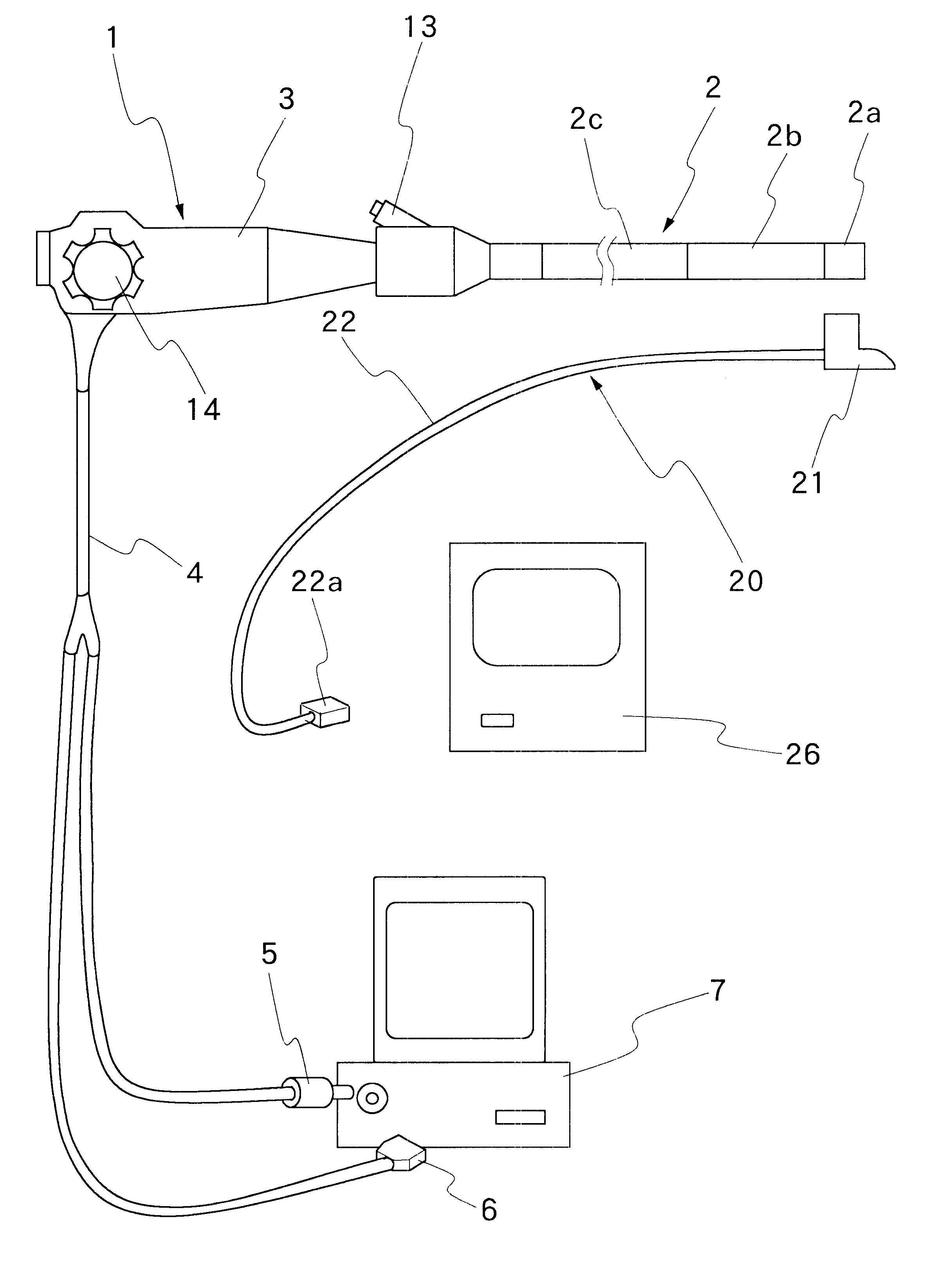 Ultrasound inspection apparatus detachably connected to an endoscope