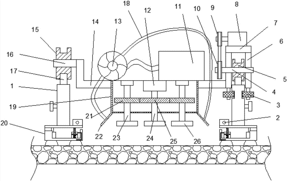 Polishing device for dustless building grounds