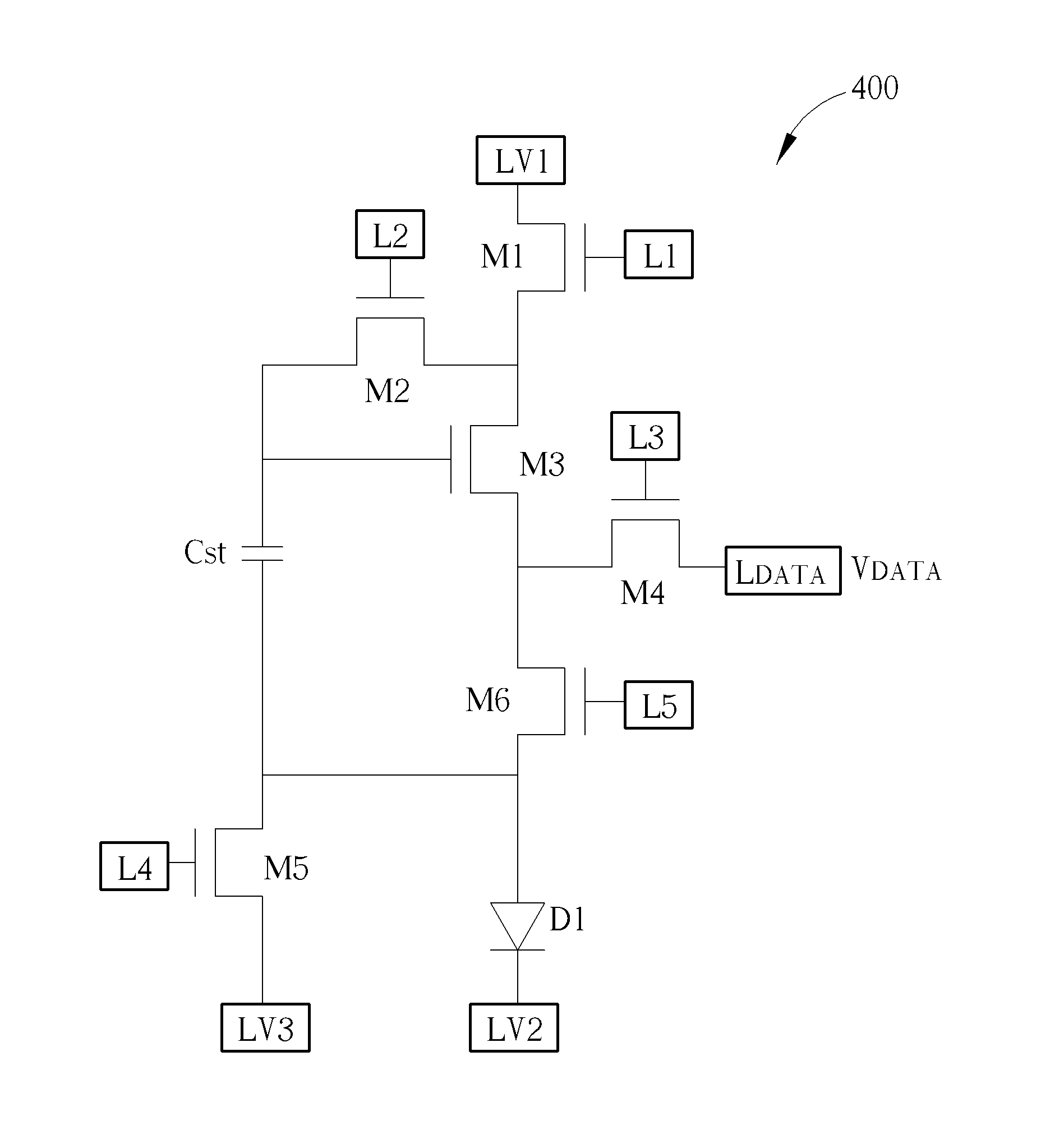 Light emitting diode circuitry, method for driving light emitting diode circuitry and display