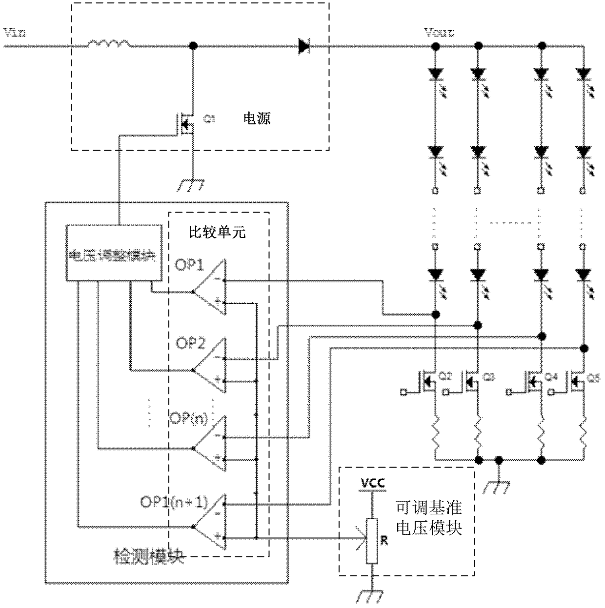 LED (light-emitting diode) backlight drive circuit, liquid crystal display device and drive method