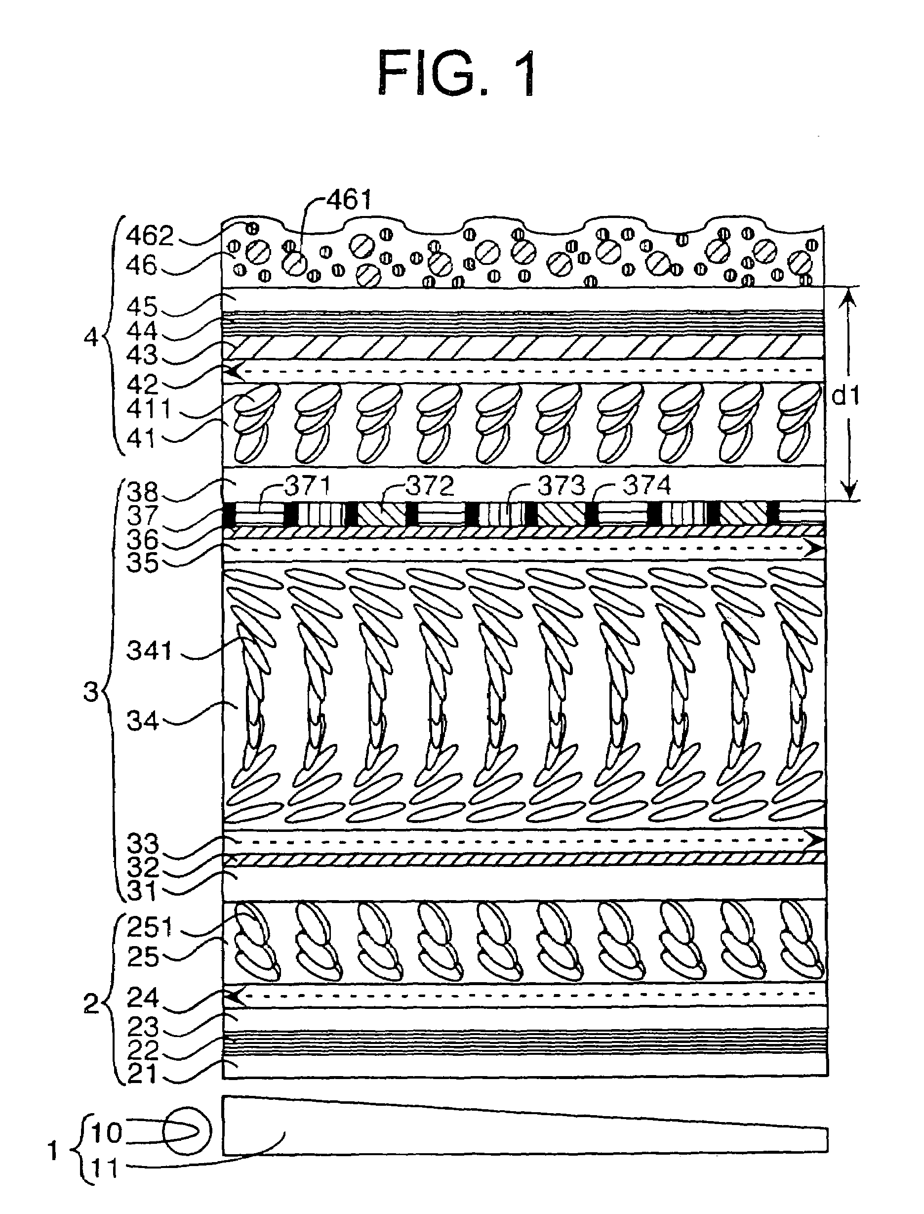 Liquid crystal display of OCB or VA mode