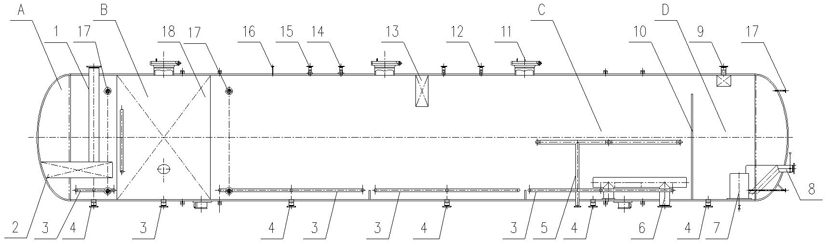 Low-interfacial-tension efficient oil-gas-water separation method and device