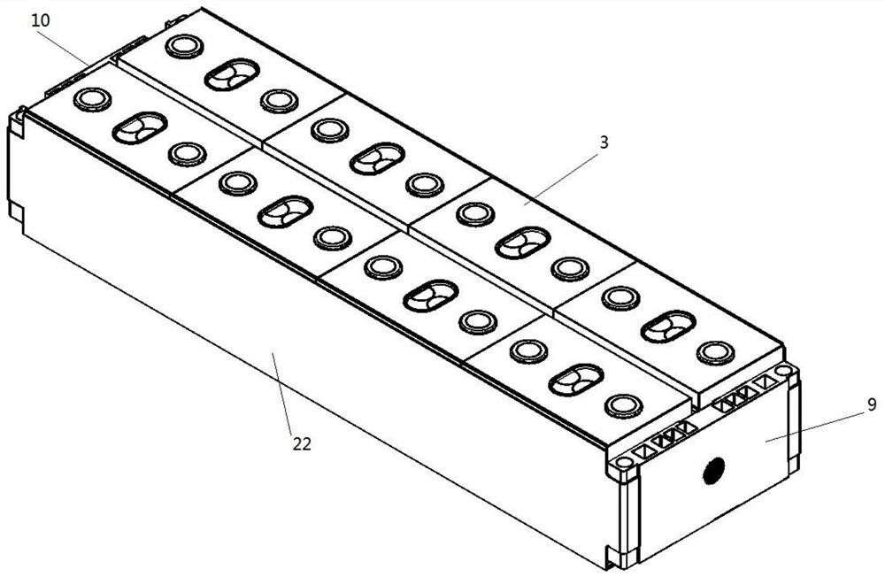 Lithium battery module integrated with liquid cooling function