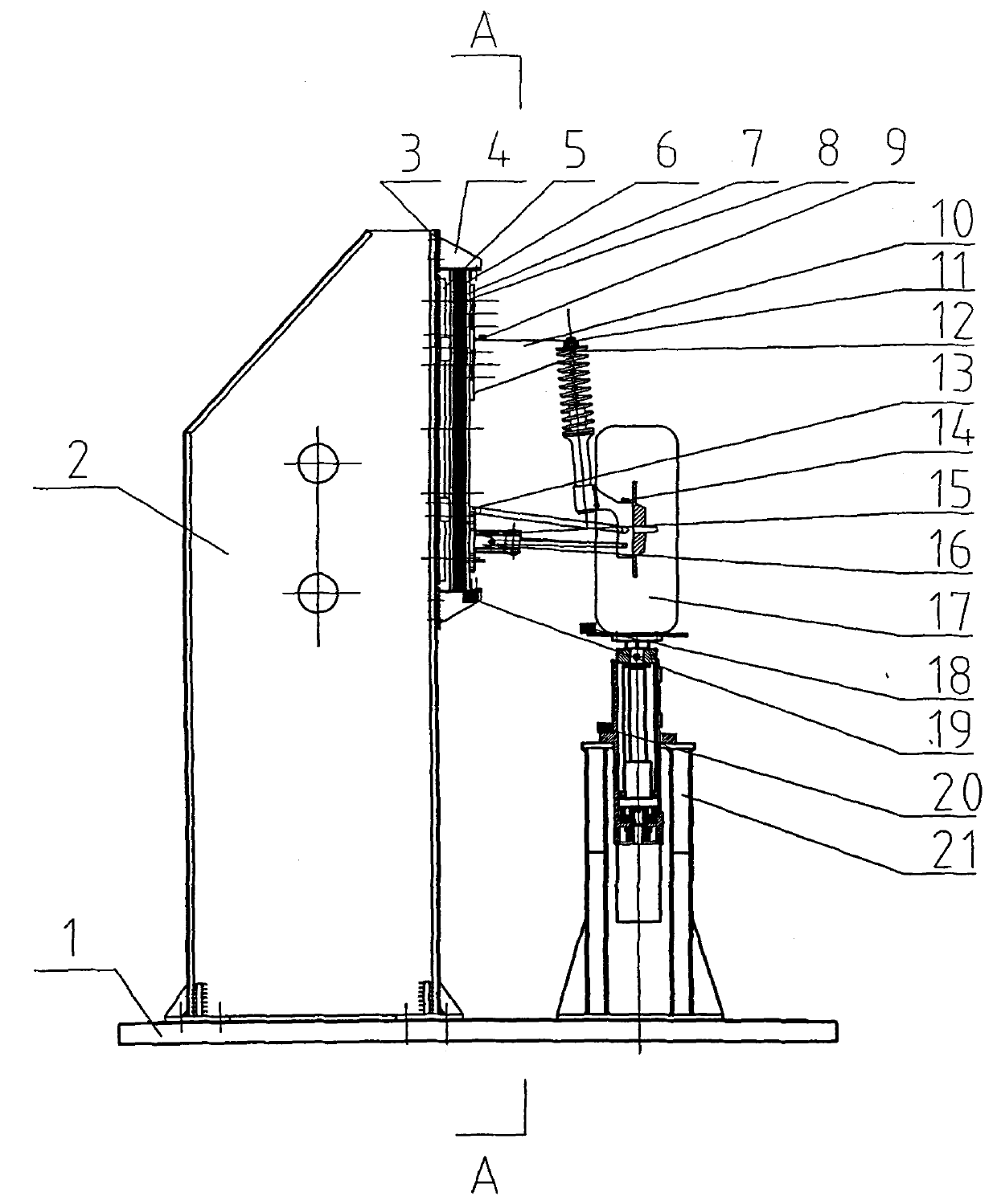 Multifunctional test bed for simulating condition by one-quarter suspension of vehicle