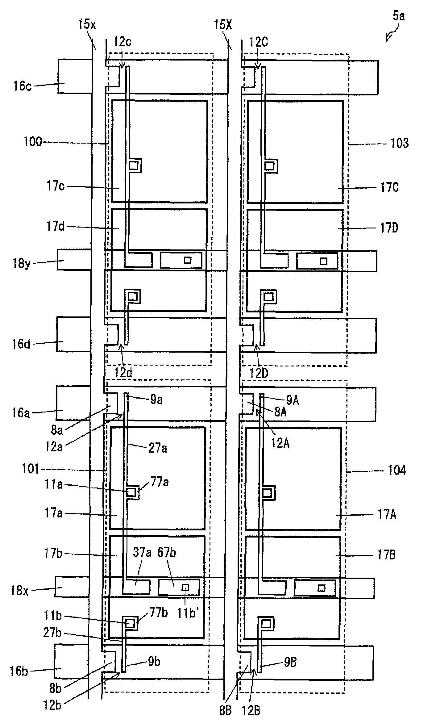 Active matrix substrate, liquid crystal panel, liquid crystal display device, liquid crystal display unit, and television receiver