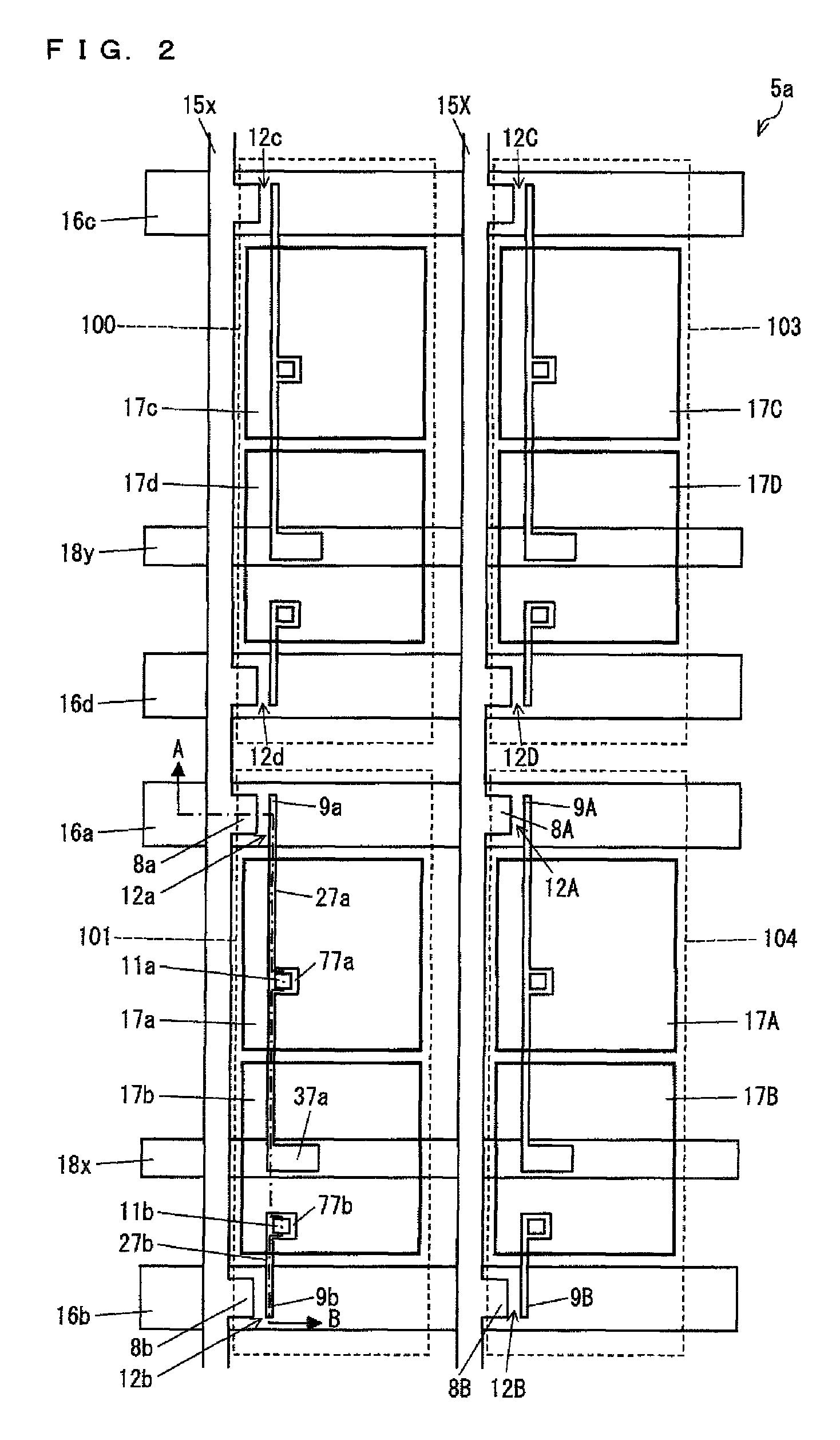 Active matrix substrate, liquid crystal panel, liquid crystal display device, liquid crystal display unit, and television receiver