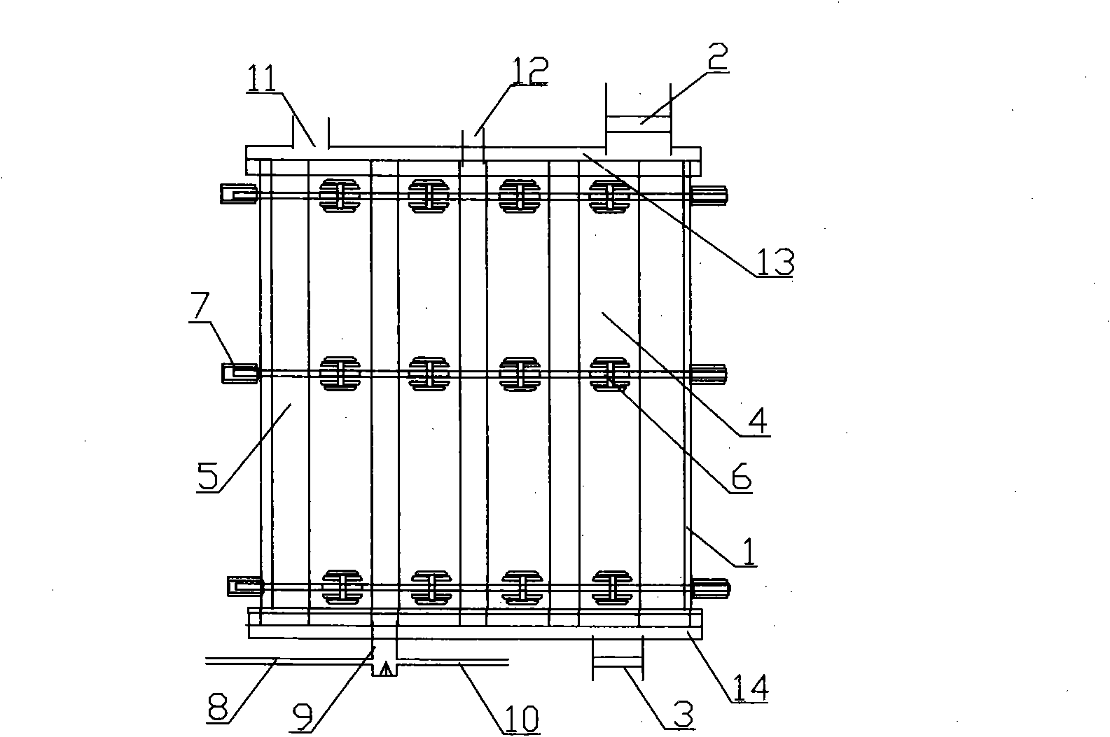 Gravity-pushed coal-material decomposing device