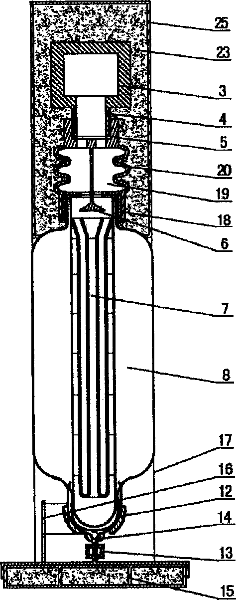 Heat collection and water storage equipment self-locking installed from vacuum heat collection glass diversion pipes with size changed of using solar energy