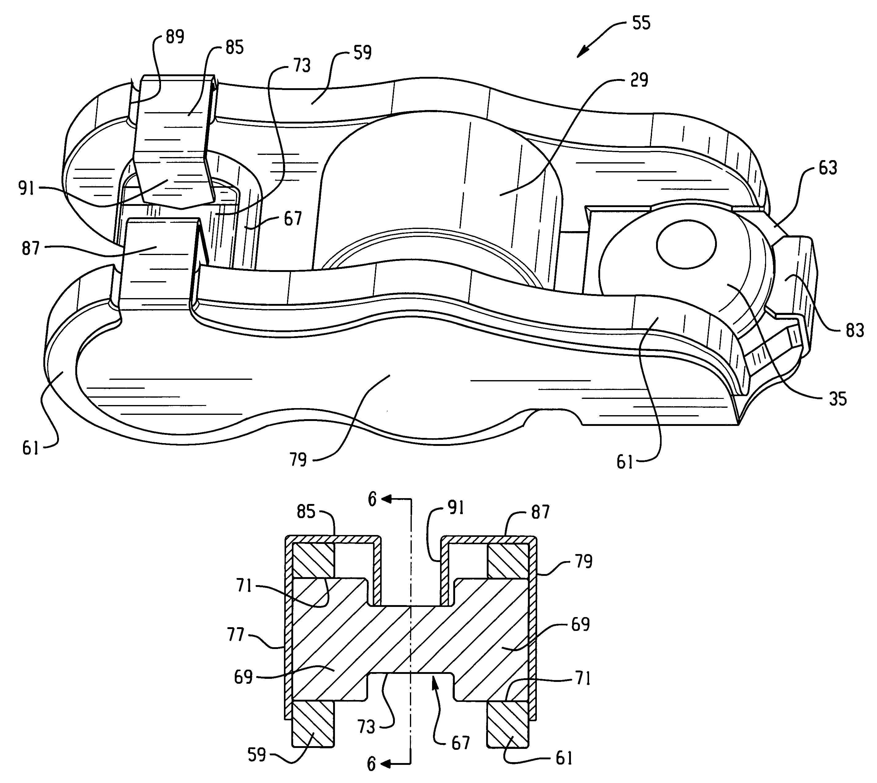 Valve guide for rocker arm assembly