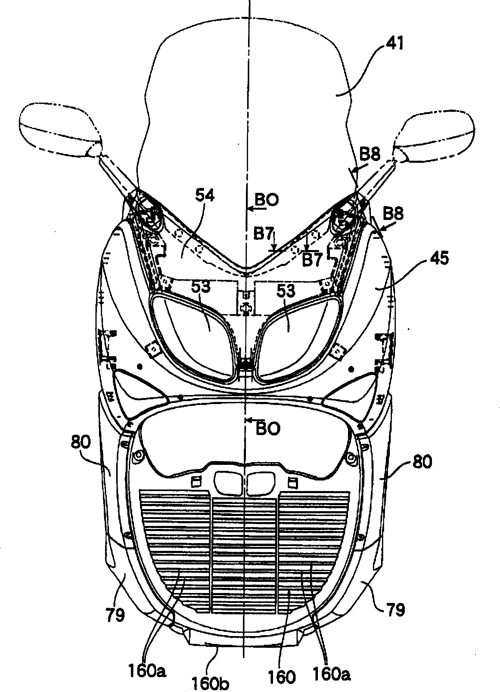 Outer mounting structure of light motorcycle