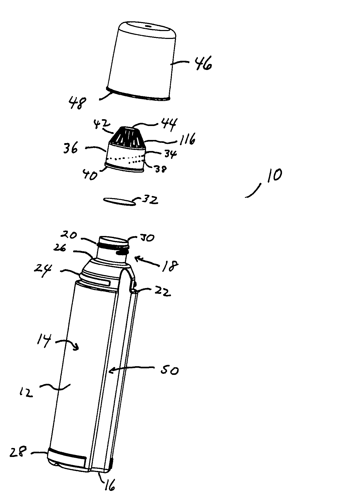 Gantry tower spraying system with cartridge/receptacle assembly