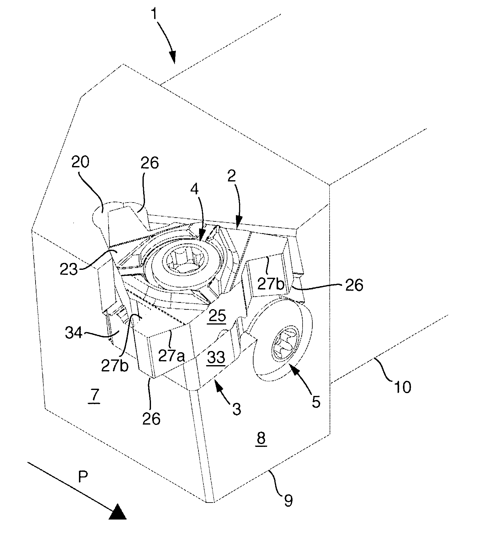 Turning tool, and a basic body and a shim plate for a turning tool