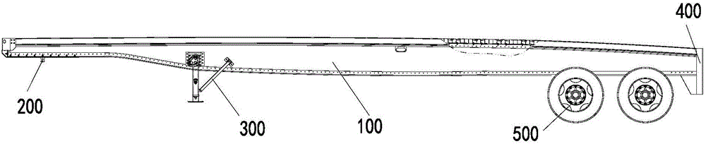 Assembled semi-trailer frame, semi-trailer and assembling method thereof