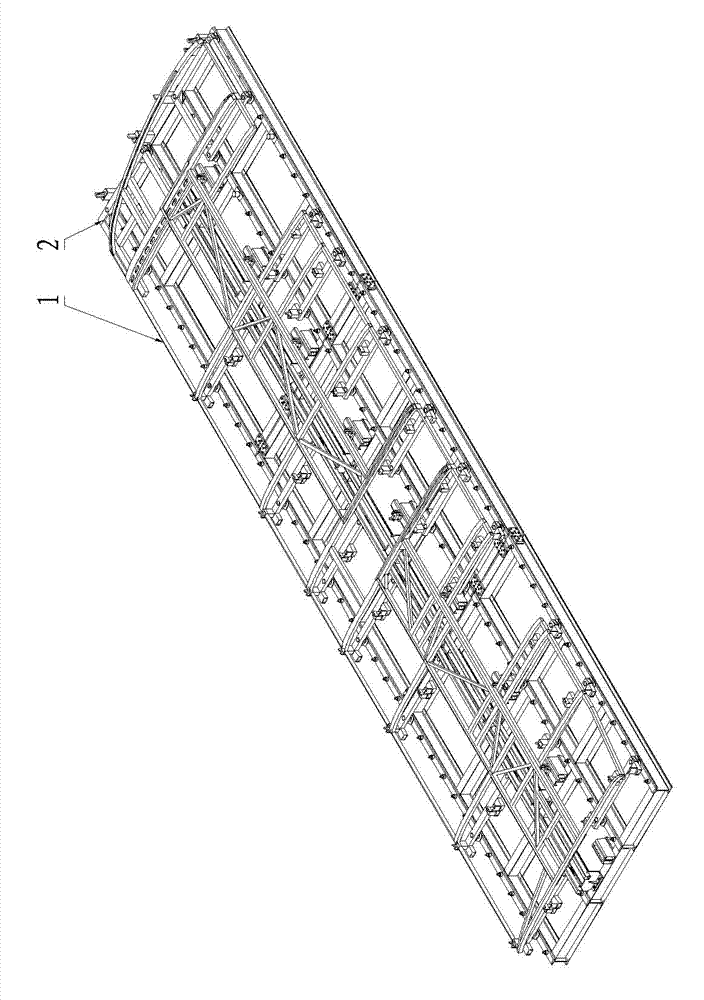 Side wall welding mould for passenger bus