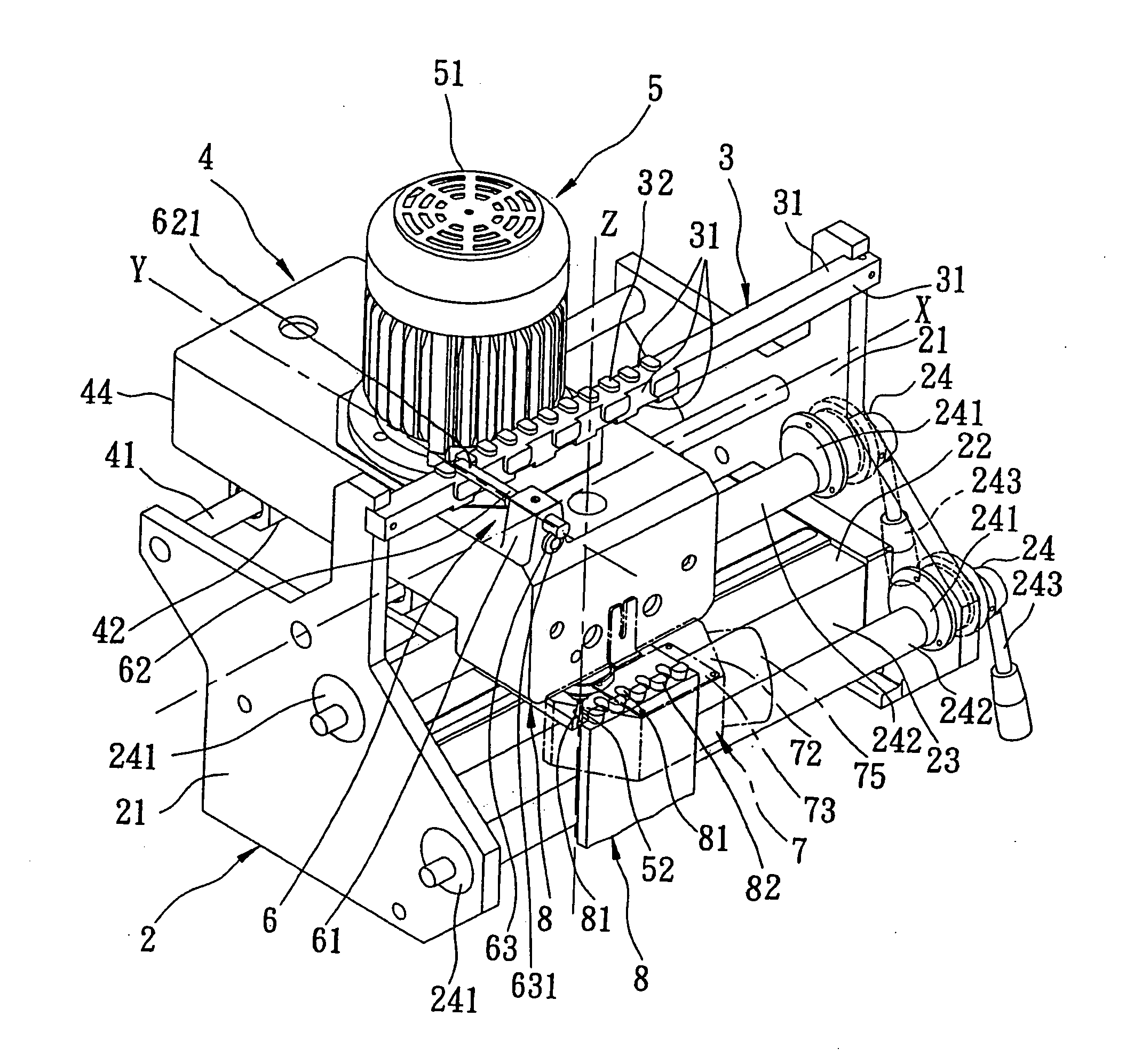 Semi-automatic mortising machine