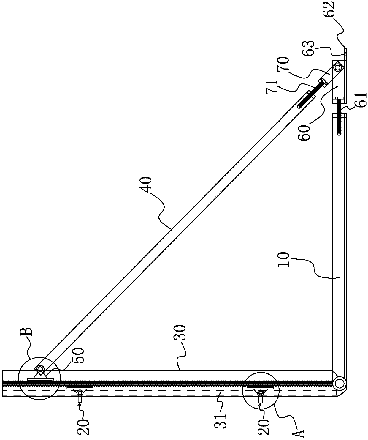 Aluminum alloy formwork inclined-supporting device and construction method