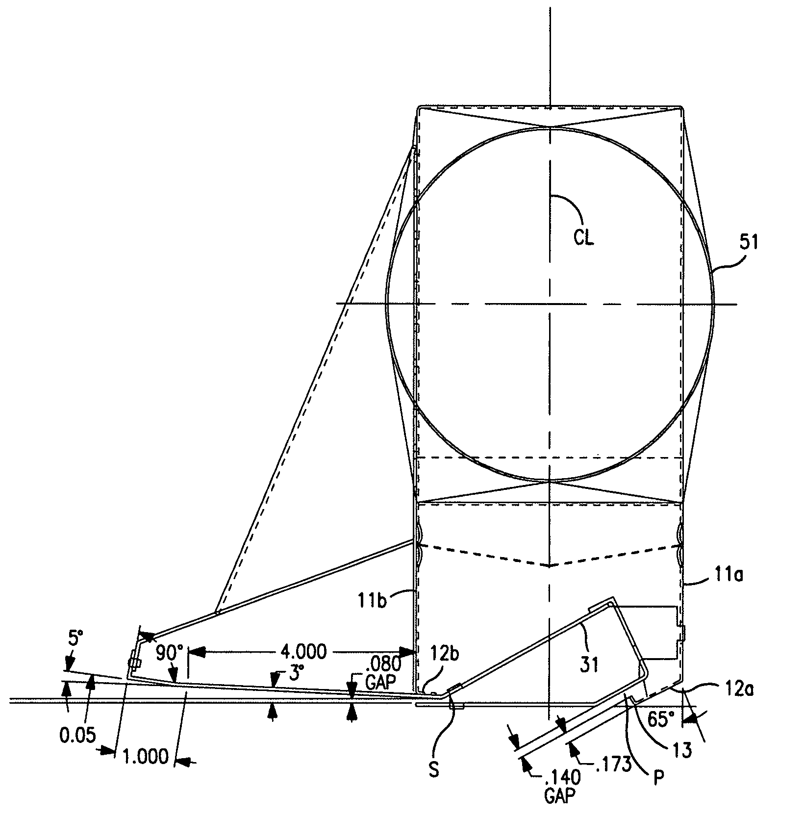 Step air foil web stabilizer