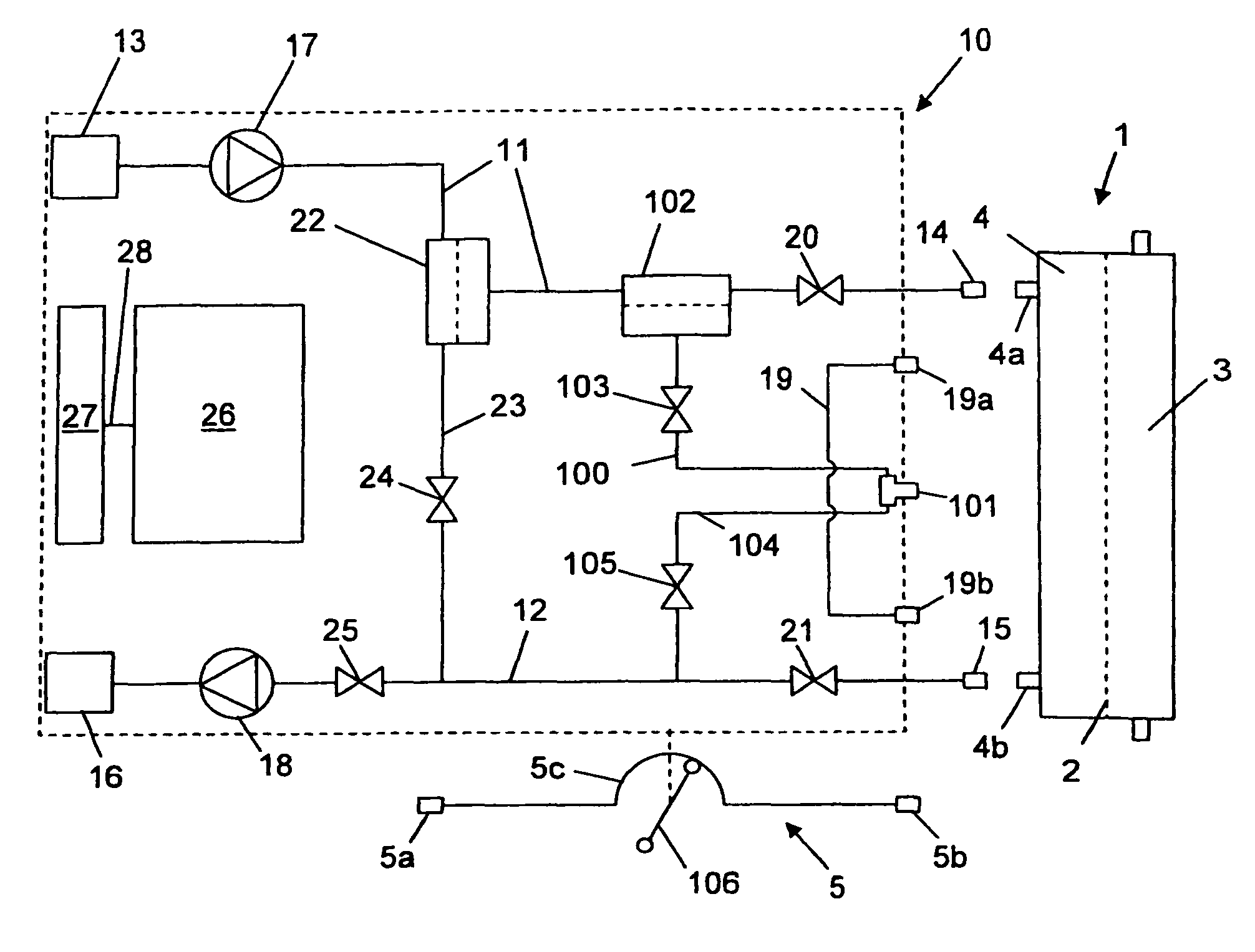 Hemodialysis device, hemodiafiltration device, method for taking a sample in corresponding devices and sampling kit for use in corresponding devices and method