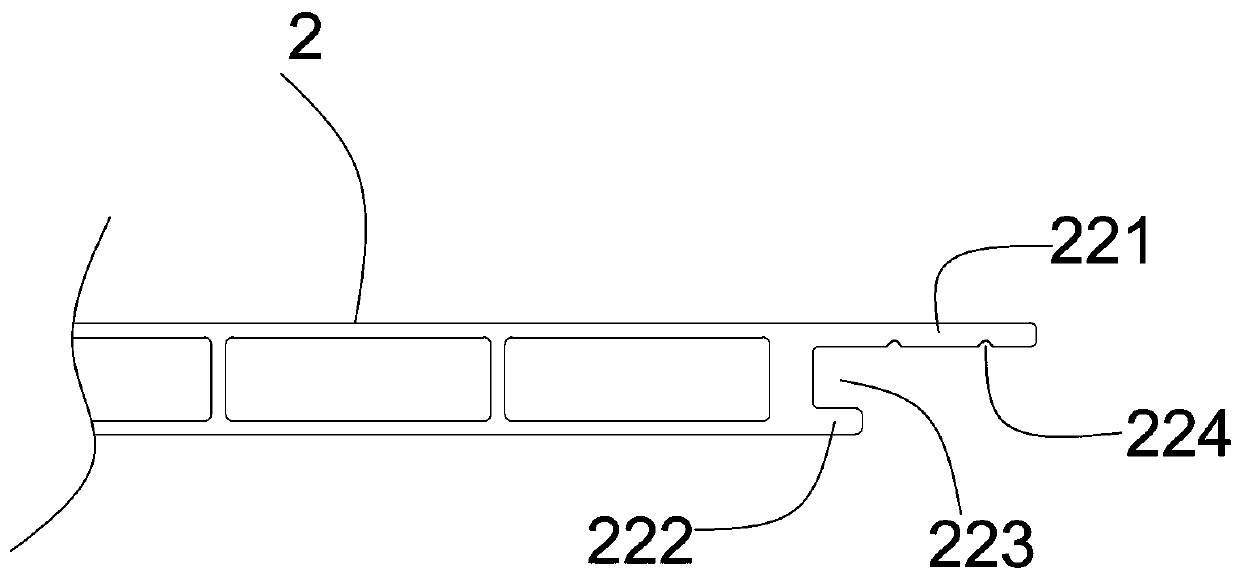 Extruding type material ceiling structure and installation method