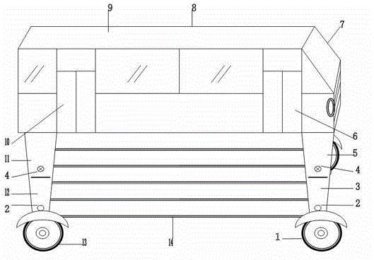 Elevated anti-blocking energy-saving bus