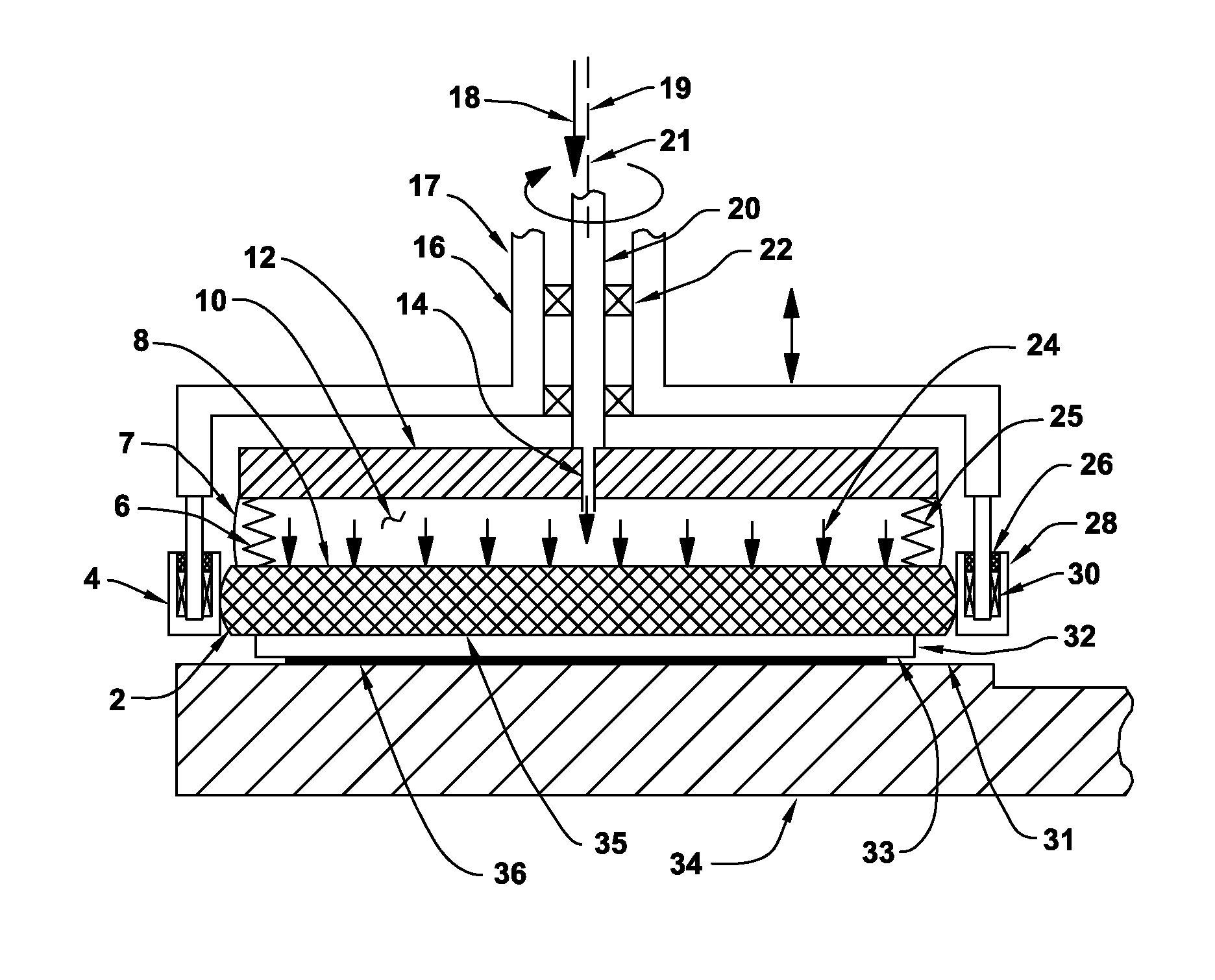 Bellows driven floatation-type abrading workholder